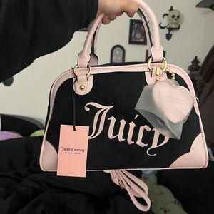 Juicy Couture Black and Light Pink Satchel